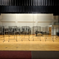 SG-1000 Social Distancing Barriers in a University Auditorium