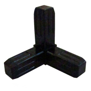 100-308-S  3-Way Black Steel-Core Corner Connector