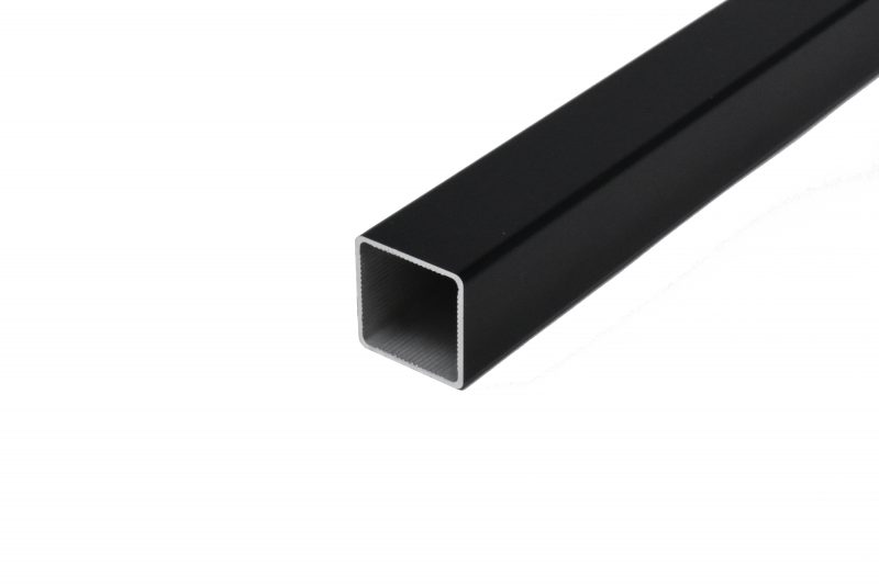 100-100-BK 1" Matte Black Powder Coated Square Tube. 100-100 Standard Square Extrusion by EZTube 1" Square Tube. 100-100 is a standard square extruded aluminum tube from 6063 T5 aerospace-grade aluminum. 100-100 square extrusion by EZ Tube for boltless construction framing systems.