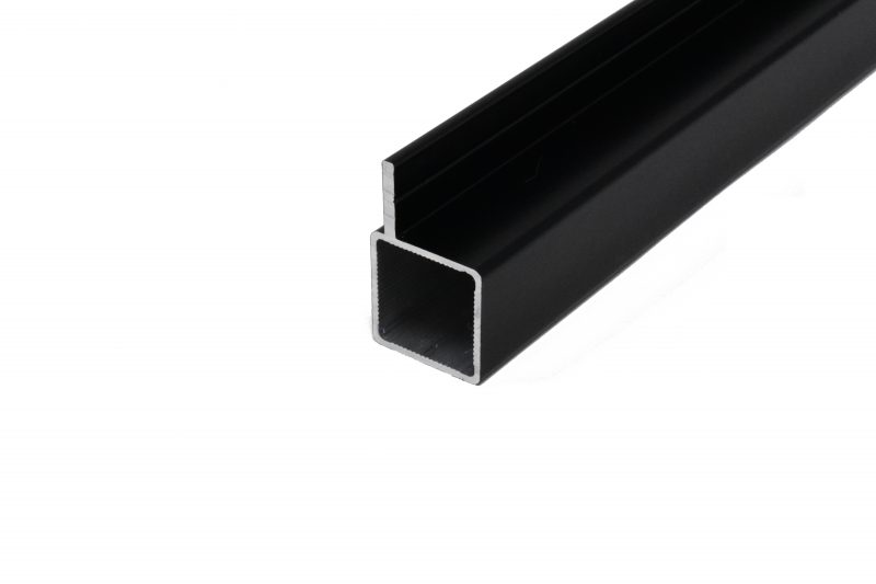 100-110 Black Single Fin Square Aluminum Extrusion Tube for 3/4″ Flush Panel 1.00" by EZTube for Industrial Supply