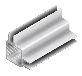 260-S 2-Way L-Slotted Captive Extended Fin Square Aluminum Extrusion for 1/4" Panel - Image 3