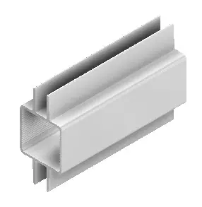100-273-S 2-Way Captive Fin Centered Extruded Aluminum Tube for 1/4 inch Panel