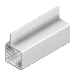 120 Single I-Fin Square Aluminum Extrusion for 1/4" Flush Panel - Image 3