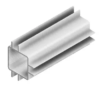 280 3-Way T-Slotted Captive Fin Aluminum Extrusion for 1/4" Panel - Image 3