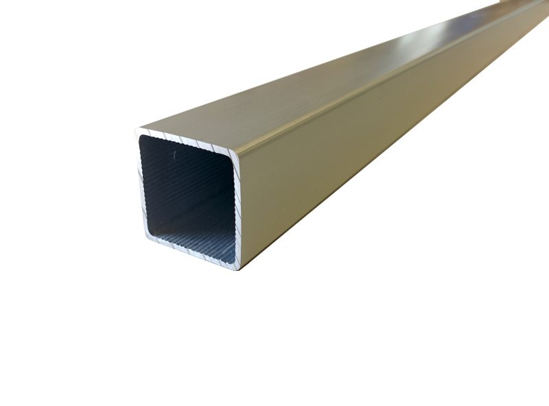 100-100 Tube End 100-100 Standard Square Extrusion by EZTube 1" Square Tube. 100-100 is a standard square extruded aluminum tube from 6063 T5 aerospace-grade aluminum. 100-100 square extrusion by EZ Tube for boltless construction framing systems.
