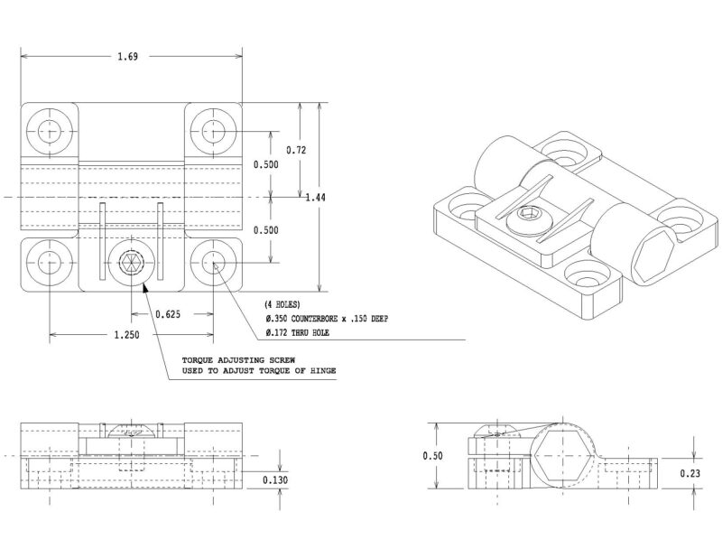 100-345 Adjustable Hinge (Small) - Image 6
