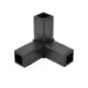 200-308-HF 3-Way Black Corner Connector, Hammer Fit