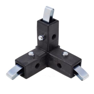 200-308-QR 3-Way Black Corner Connector, Quick Release