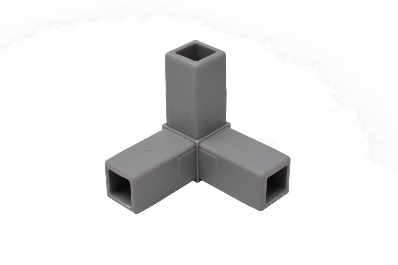 200-309-HF 3-Way Gray Corner Connector, Hammer Fit