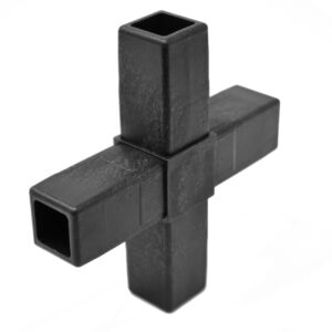 200-312-HF 4-Way Black Cross Connector, Hammer Fit