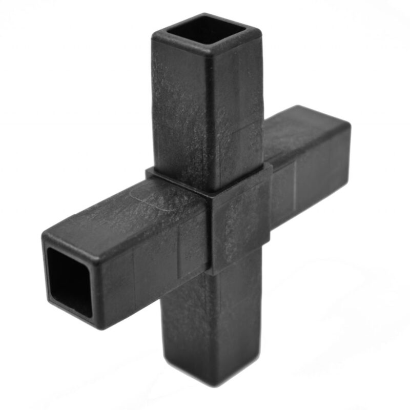 200-312-HF 4-Way Black Cross Connector, Hammer Fit