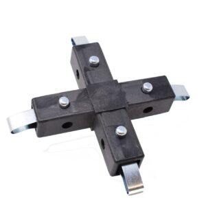 200-312-QR 4-Way Black Cross Connector, Quick-Release