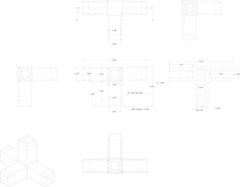 200-316-QR  4-Way Black Composite Corner Quick-Release Connector - Image 16