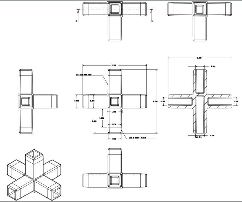 200-320-QR  5-Way Black Composite Quick-Release Connector - Image 12
