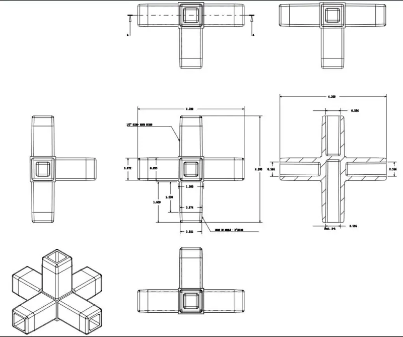 200-320-QR  5-Way Black Composite Quick-Release Connector - Image 12