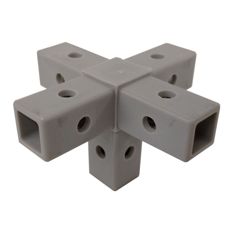 320-QR 5-Way White Composite Quick-Release Cross Connector for Square Tube - Image 3