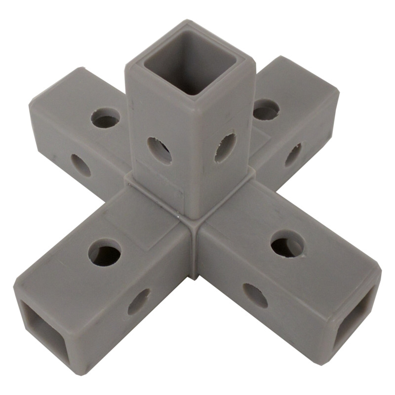 320-QR 5-Way White Composite Quick-Release Cross Connector for Square Tube - Image 7