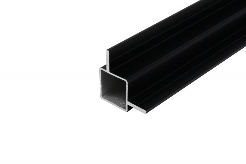 100-180 2-Way Fin Tube for 1/4" Flush Panel in Matte Black Powder Coating