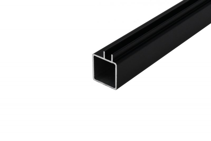 100-250 Single Captive Fin Tube for 1/4″ Panel in Matte Black Powder Coating