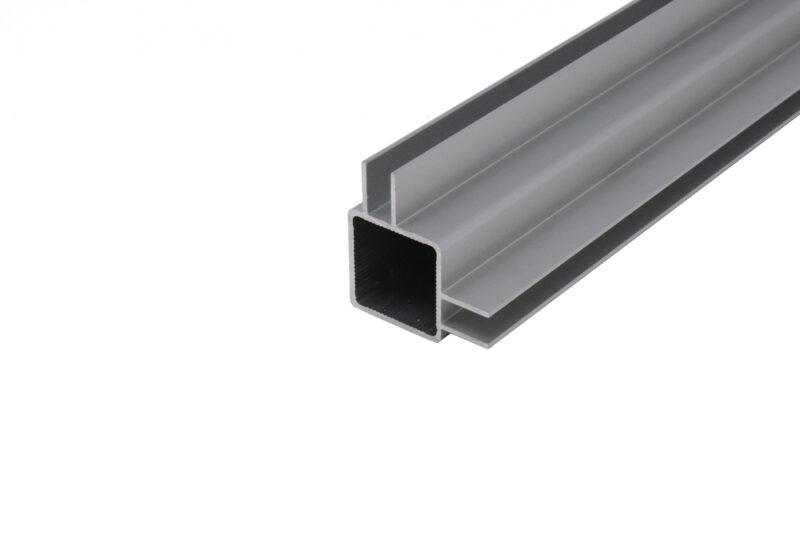 100-260-S Extruded aluminum tube with 0.50″ tall two-way extended captive fin by EZTube for 1/4″ panels for increased panel security