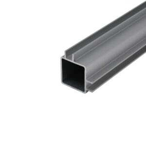 100-260-S Extruded aluminum tube with 0.25″ tall two-way standard captive fin by EZTube for 1/4″ panels for compact presentation
