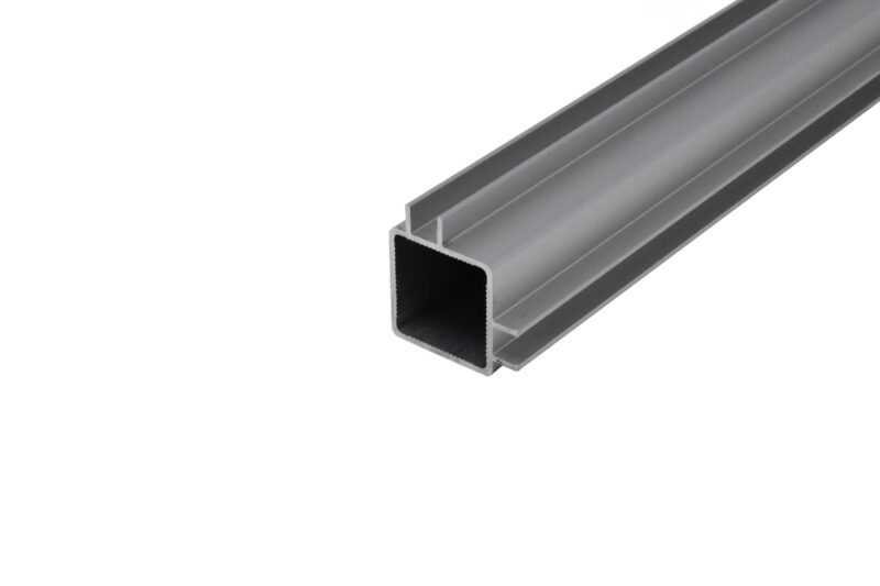 100-260-S Extruded aluminum tube with 0.25″ tall two-way standard captive fin by EZTube for 1/4″ panels for compact presentation