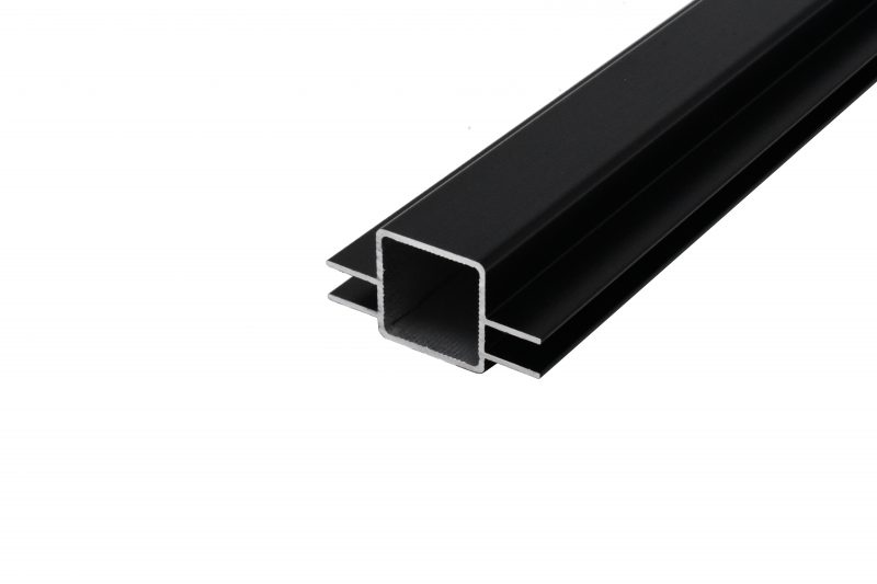 100-270-S 2-Way Captive Extended Fin Tube for 1/4" Panel in Matte Black Powder Coating