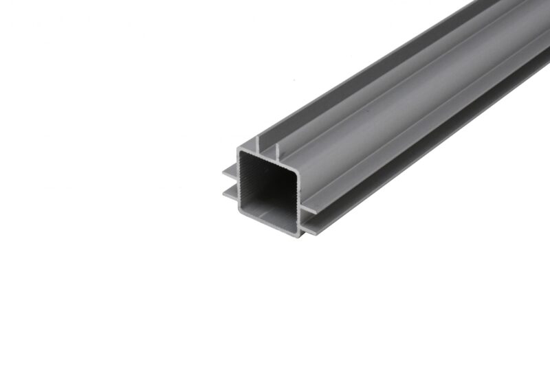 0.25″ tall 3-way t-slot extruded aluminum tube with standard captive fins. T slot extruded aluminum tube with extended captive fins by EZTube for 1/4″ panels for increased panel security