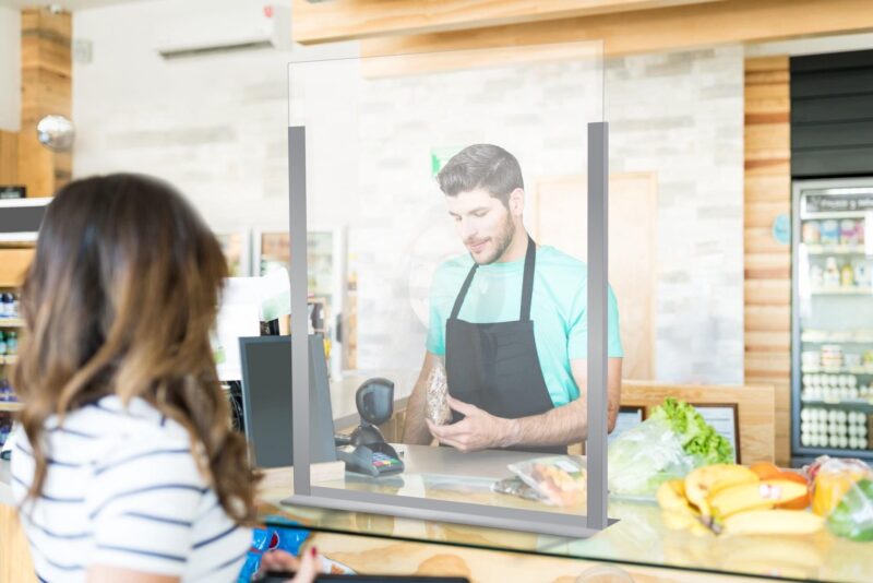 24" W x 36" H countertop sneeze guard