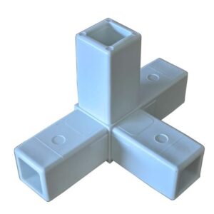 316-HF 4-Way White Composite Standard Tee Hammer-Fit "T" Connector for Square Tube