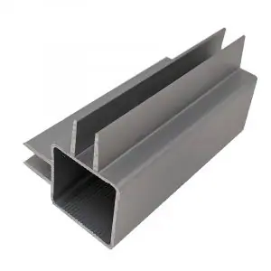 0.50″ centered, two-way L slot extended captive fin extruded aluminum tube by EZTube for 1/4″ panels for maximum panel security