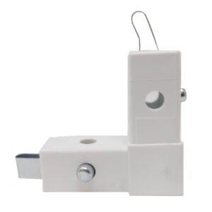 300-QR 2-Way White Composite Quick-Release Elbow "L" Connector for Square Tube