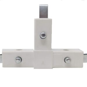 304-QR 3-Way White Composite Flat "T" Quick-Release Connector for Square Tube