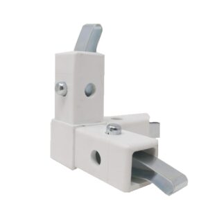 308-QR 3-Way White Composite Quick-Release Corner Connector for Square Tube