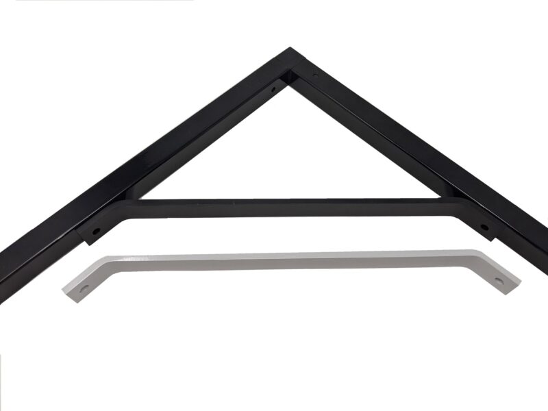 Gray and black steel structural support beams for square tube construction reinforcement by EZ Tube