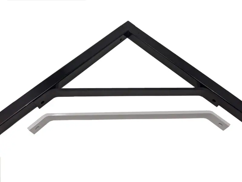 Gray and black steel structural support beams for square tube construction reinforcement by EZ Tube