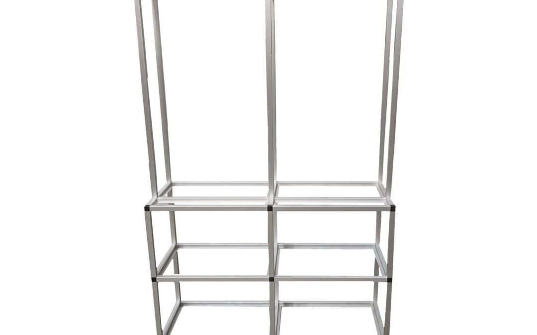 Custom closet rack built with EZTube, the global supplier of commercial and industrial framing solutions