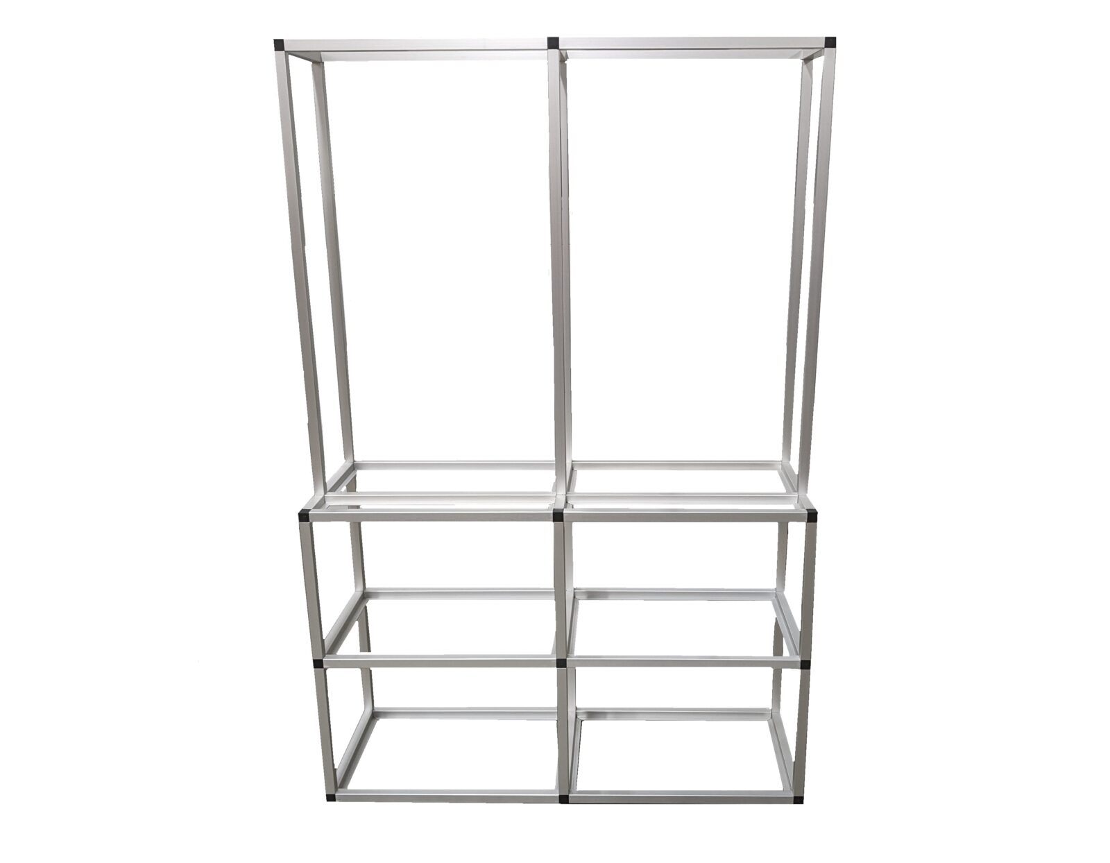 Custom closet rack built with EZTube, the global supplier of commercial and industrial framing solutions