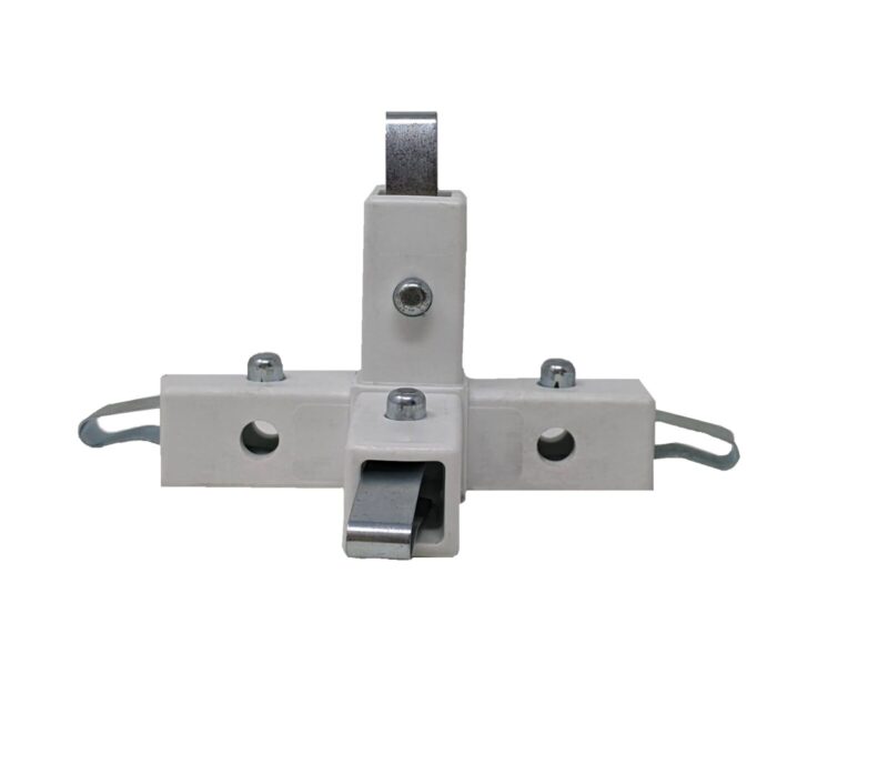 320-QR 5-Way White Composite Quick-Release Cross Connector for Square Tube