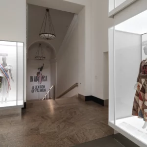 The Metropolitan Museum of Art uses EZTube frames, square tubes, extruded aluminum tube, framing, ez tube press fit fasteners, 80 tube 20 extrusion, aluminum framing system, t slot aluminum framing, and modular framing for the Met Gala 2021, embodying modernist aesthetics and design