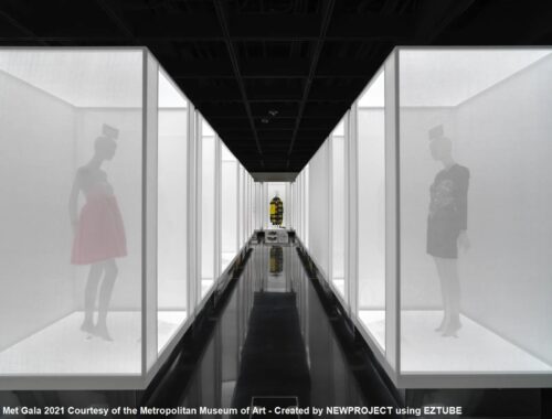 EZTube for the Met Gala 2021 Custom Display featuring Bauhaus-inspired minimalist design