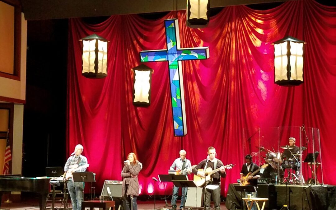 Church cross built using EZTube Boltless Construction System: leading supplier of aluminum, steel, stainless steel tubes and welded steel core and composite connectors