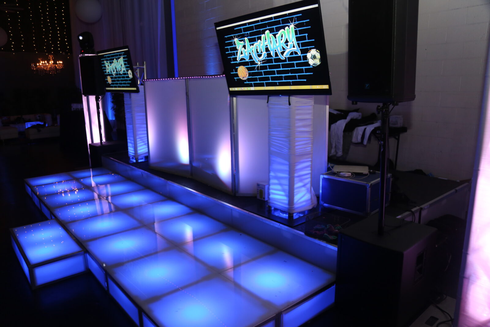 Dance floor and party venue created from scratch using EZTube tubes, connectors, and accessories for complete structure framing solutions