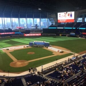 Baseball sports stadium bleachers built using 6063 aluminum extrusion structural profiles press fit t slot EZTube boltless framing system