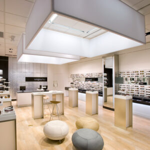 Sunglass Hut uses EZTube, the global leader in advanced commercial and industrial framing solutions, to build a clean demo room for customers and light frame