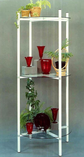 Modern furniture to showcase plants, glass, and objects d'art built using EZTube to showcase upscale living space