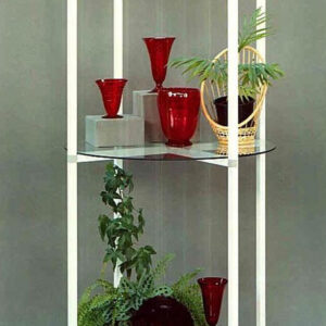 Modern furniture to showcase plants, glass, and objects d'art built using EZTube to showcase upscale living space